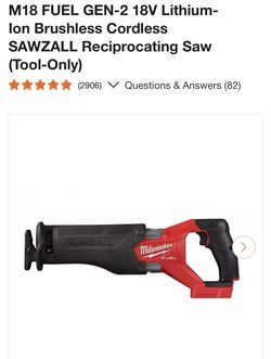 Milwaukee Sawzall 2821-20 - New