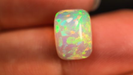 Natural Ethiopian Welo Opal 4.3 Ct Cushion Cabochon Loose Gemstone