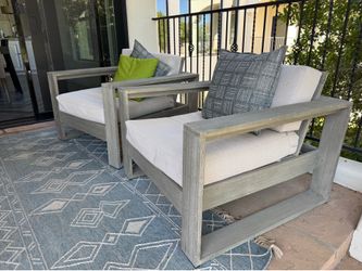 West Elm Portside Outdoor Lounge Chairs x 2
