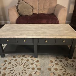 Restored Oak Wood Coffee Table