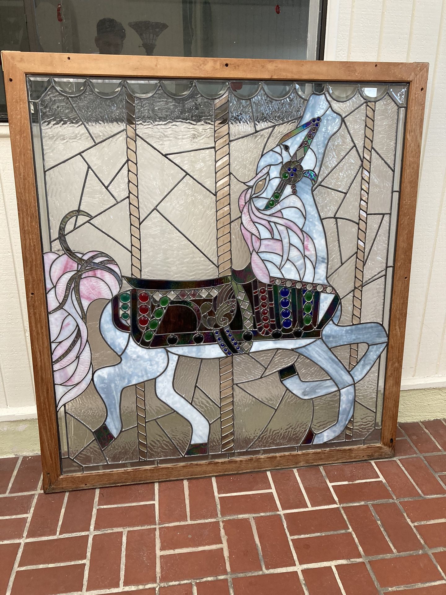Color Glass Horse Frame