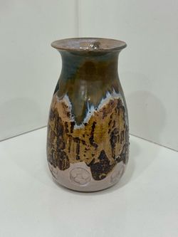 Vintage 1974 Studio Pottery Vase Signed for  M Phillips