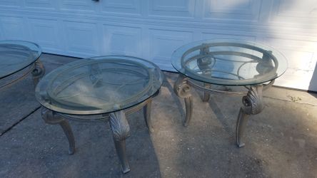 Glass topped tables