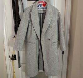 Topshop Petite Grey Overcoat size 4