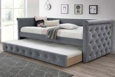 Twin/twin size trundle bed with orthopedic mattress included