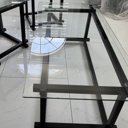 Glass and Metal Coffee Table