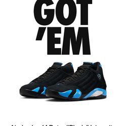 Air Jordan 14 Retro Black University Blue 2026 Men’s Size 14 (SKU: 487471-001)