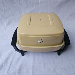 Vintage Mirro-Matic Electric Buffet Server Fryer M-0272-65 – New Open Box w/ Manual – mustard yellow