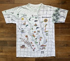 Vintage 90s Florida AOP Map T-Shirt