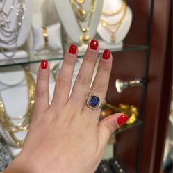 14k Purple Stone Ring Size 7