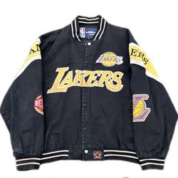 Vintage Jeff Hamilton Los Angeles Lakers Jacket Mens Size XL Black Preowned