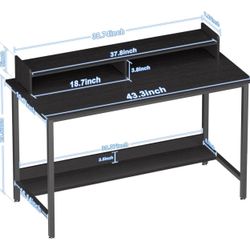 Computer Gaming Desk with Shelves, 43’