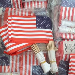 4 1/2" x 3" Bulk 144 Pc. Small Paper American Flags on Sticks