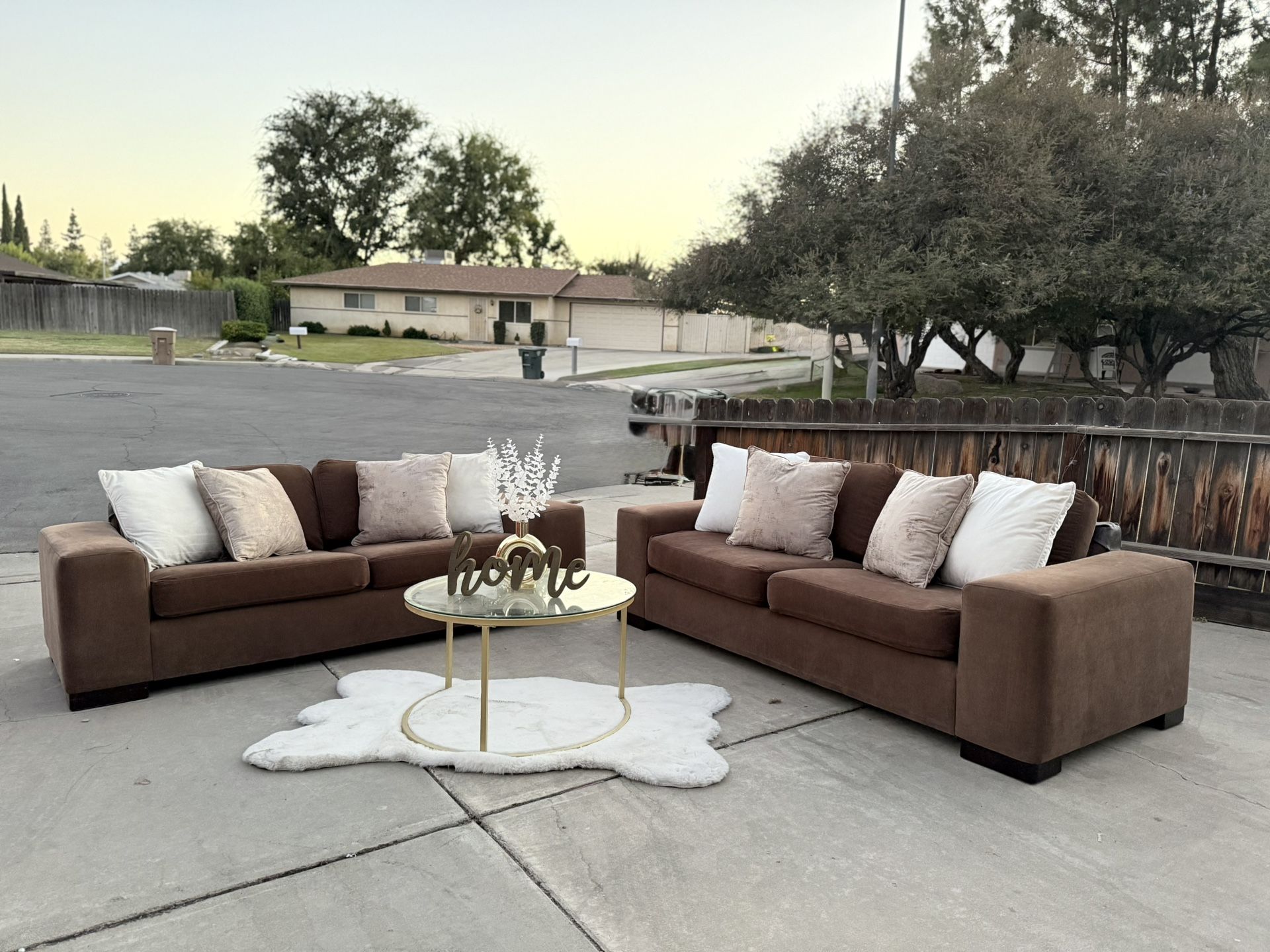 ✨ Cozy Brown Sofa Set – 2 Piece Living Room Set ✨DELIVERY AVAILABLE 🚚