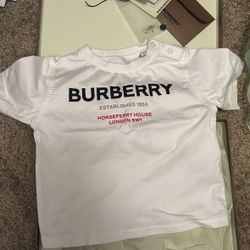 White Burberry Logo Toddler 