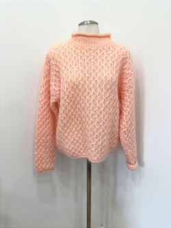 Paris Sport Club Pink Textured Knit Turtleneck Sweater Size S