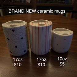 BRAND NEW CERAMIC MUGS