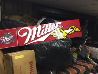 miller tin beer sign