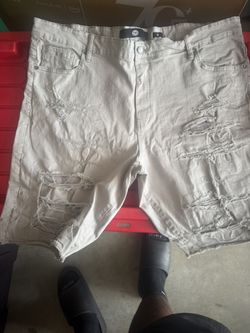 Jordan Craig Destressed Denim Shorts 