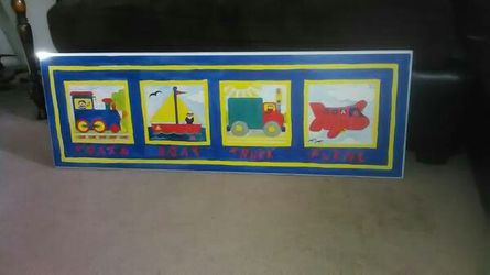 Nursery wall picture* 36 1/2" long x 12" tall.