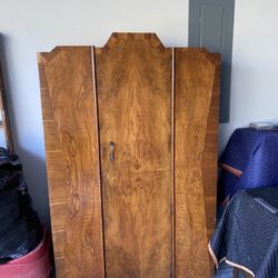 Antique Armoire Wood Wardrobe 