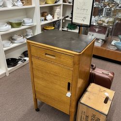 Antique Hill Rom Medical Rolling Cabinet