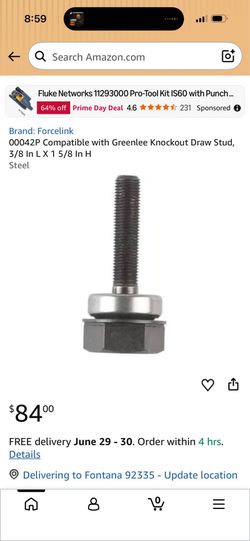 00042P Compatible with Greenlee Knockout Draw Stud, 3/8 In L X 1 5/8 In H