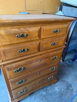 Tall Wood Chest of Drawers