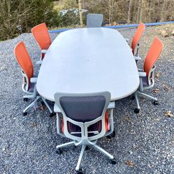 Herman Miller Table & Haworth Zody Office Chairs 