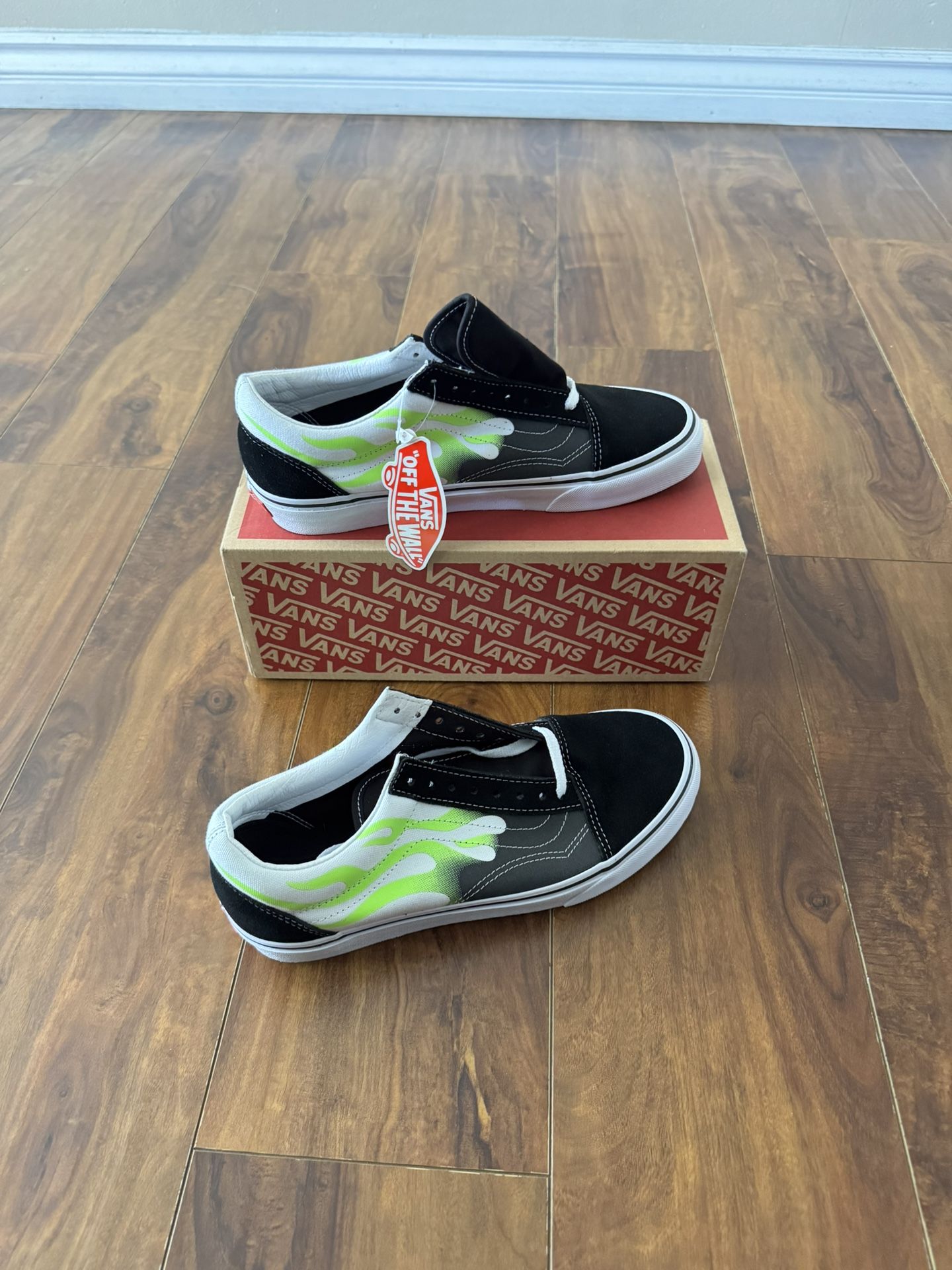 Green Flame Vans