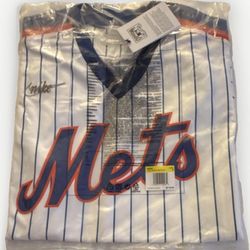 Nike New York Mets Cooperstown Collection Jersey White Pinstripe Size S