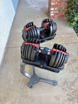Pair of 24kg Adjustable Dumbbells with Stand – 105.82 lb Total