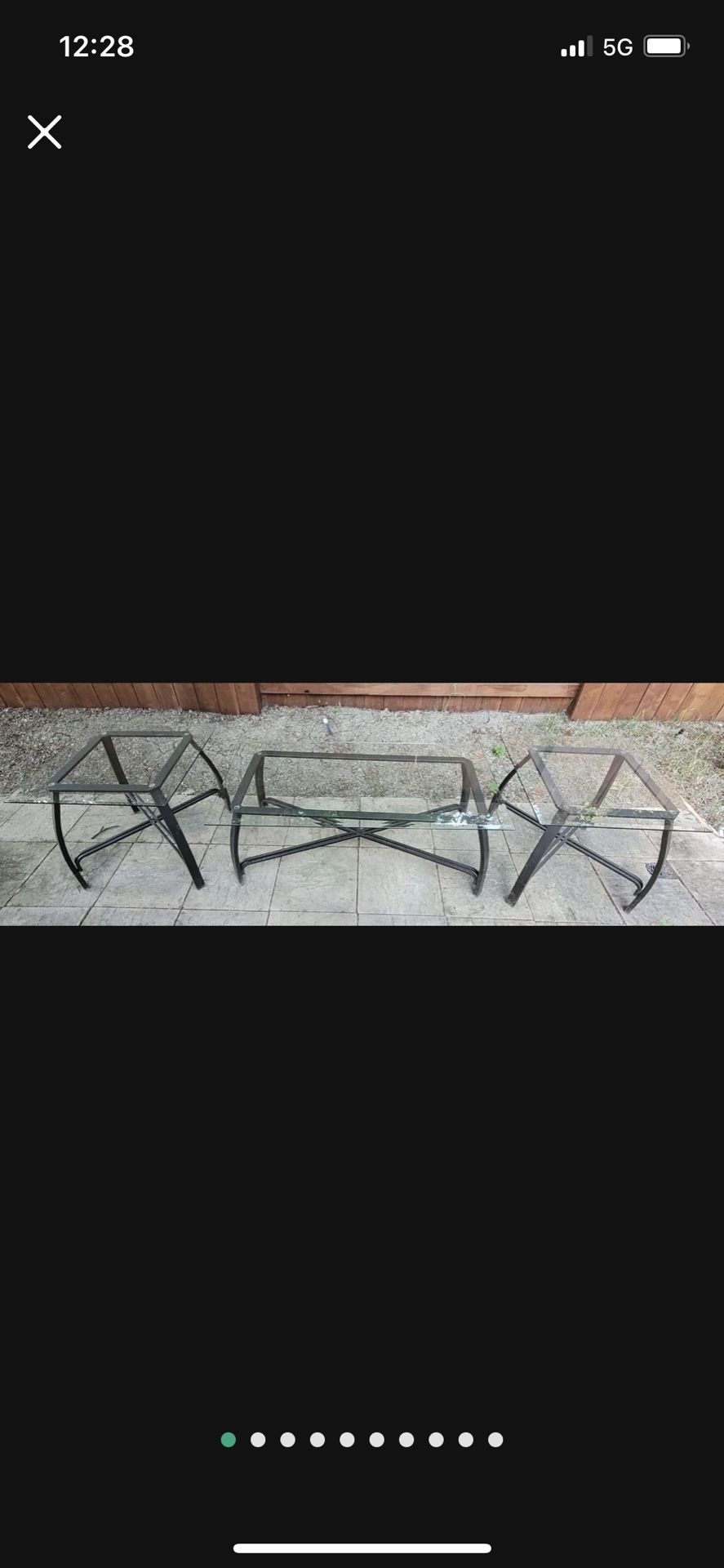 Glass Coffee Table w/ Two Glass End Tables