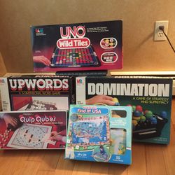 Board games Word Games, Strategy Game, UNO And USA Floor Puzzle  Excellent Condition