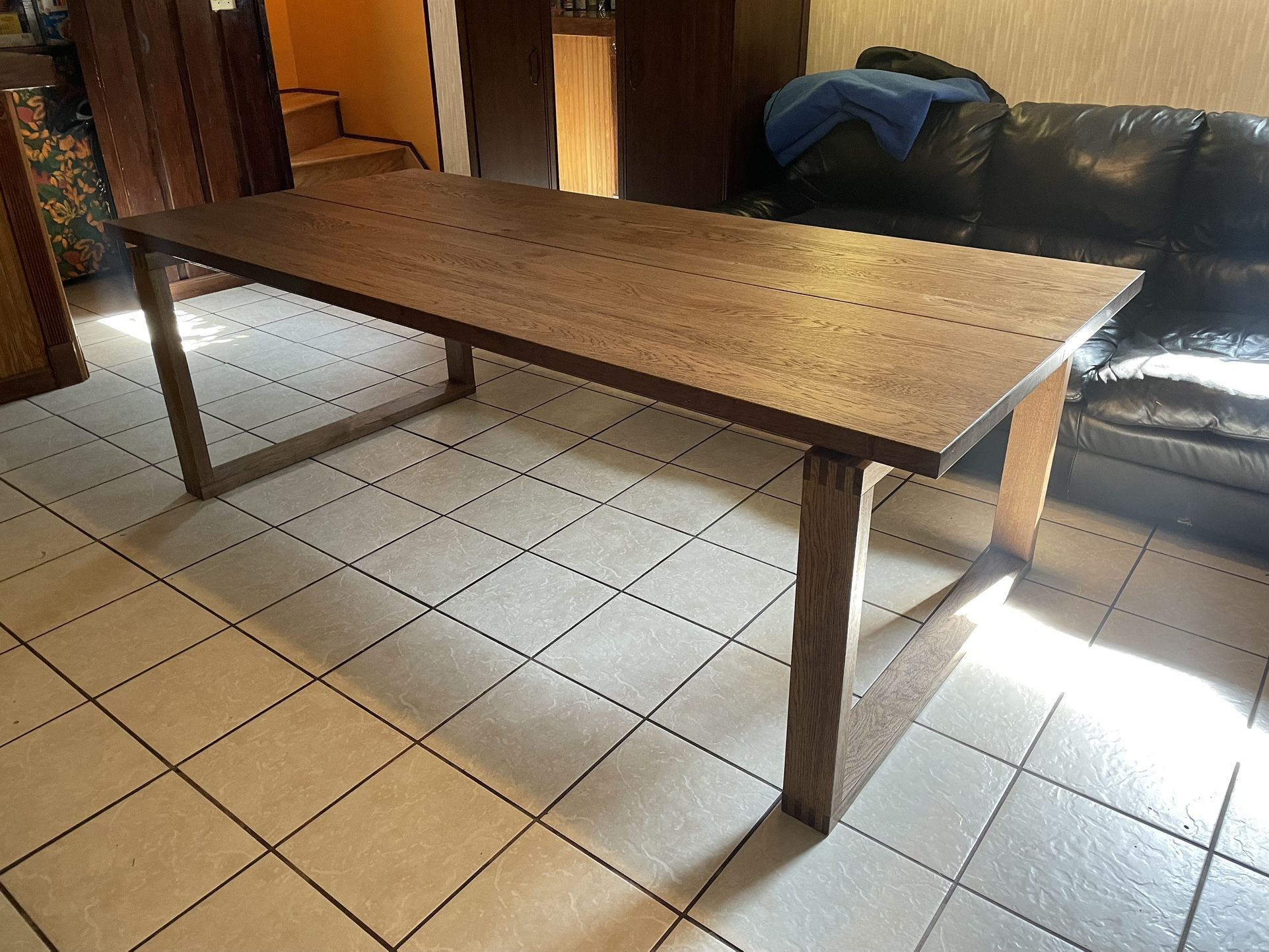 Modern Real wood farmhouse style Dining Room Table “IKEA MORBYLANGA" Like New retails over $1000