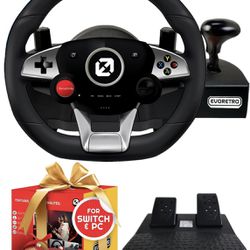 FURY GT-EV3 Racing Wheel and Pedals for PC, PS4, and Nintendo Switch Game