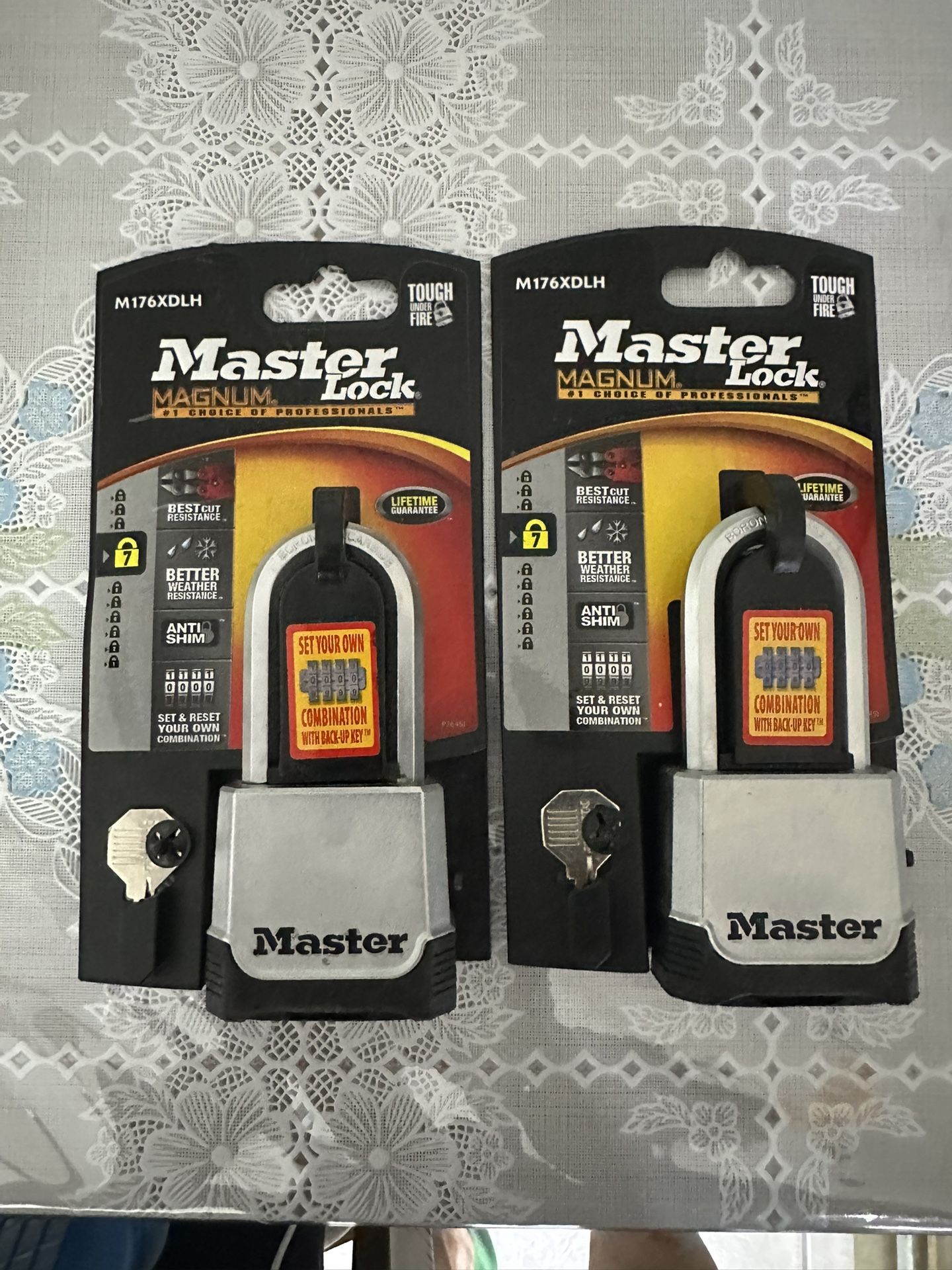 Masterlock Combination Lock With Key - 2 Pack
