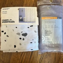 Shower Curtain & Fabric Shower Liner