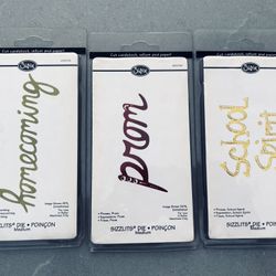 3 sizzix Sizzlit school themed die lot - formal dance