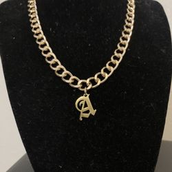 Curb Chain With Personalized Initial Necklace