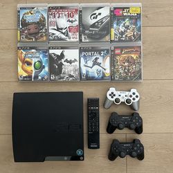 PS3 With Games And Controllers