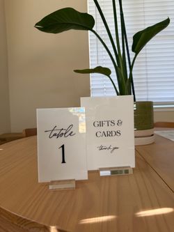Wedding Table Number and Sign Set