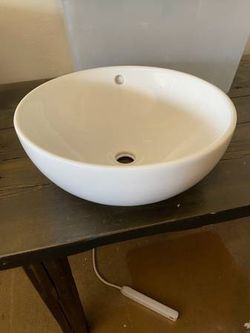 White Porcelain Vessel Sink No Fixture