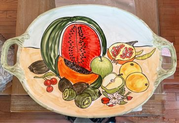 Large Ceramic CEC Platter with Fruit Design