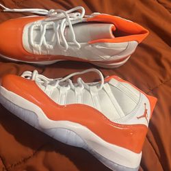  Orange Air Jordan Retro 11 Xi Yellow Tie Sneakers 