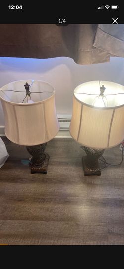Two matching decorative lamps complete