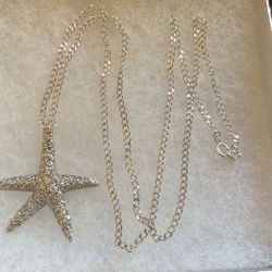 20” Sterling Silver 925 Necklace & Solid Star With Diamonds Pendant …