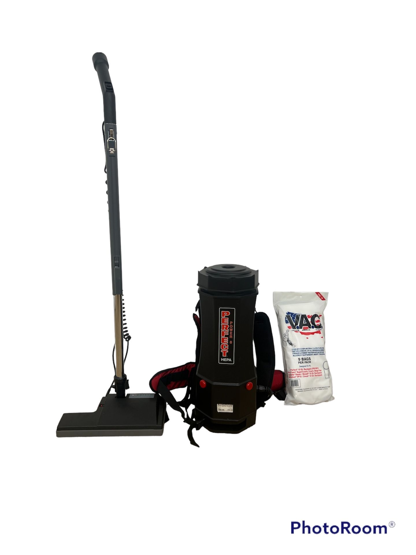 Commercial Perfect Power 6 Backpack Vacuum + Perfect Power Nozzle Vacuum