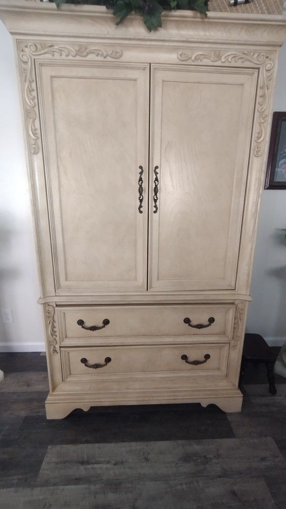 Solid Wood Armoire & Nightstand