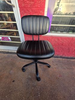 Black Faux Leather Office Chair